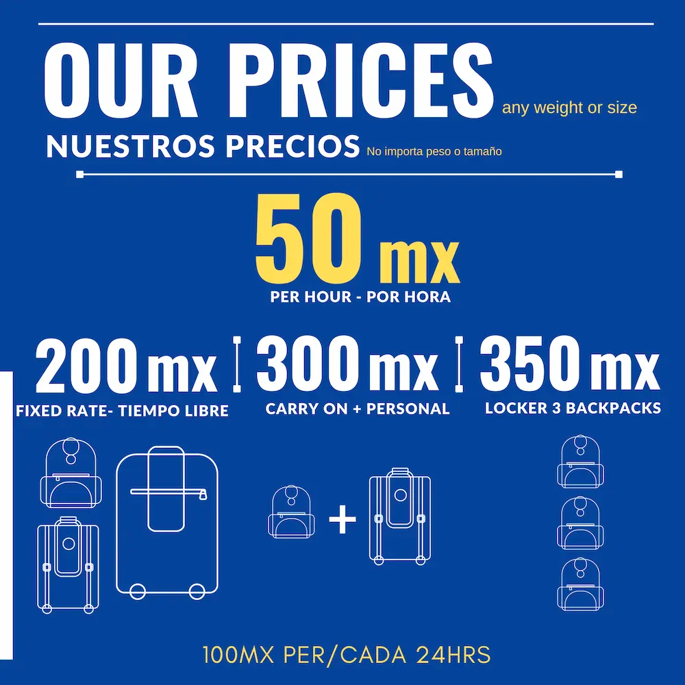 How much does it cost to store luggage in CDMX?